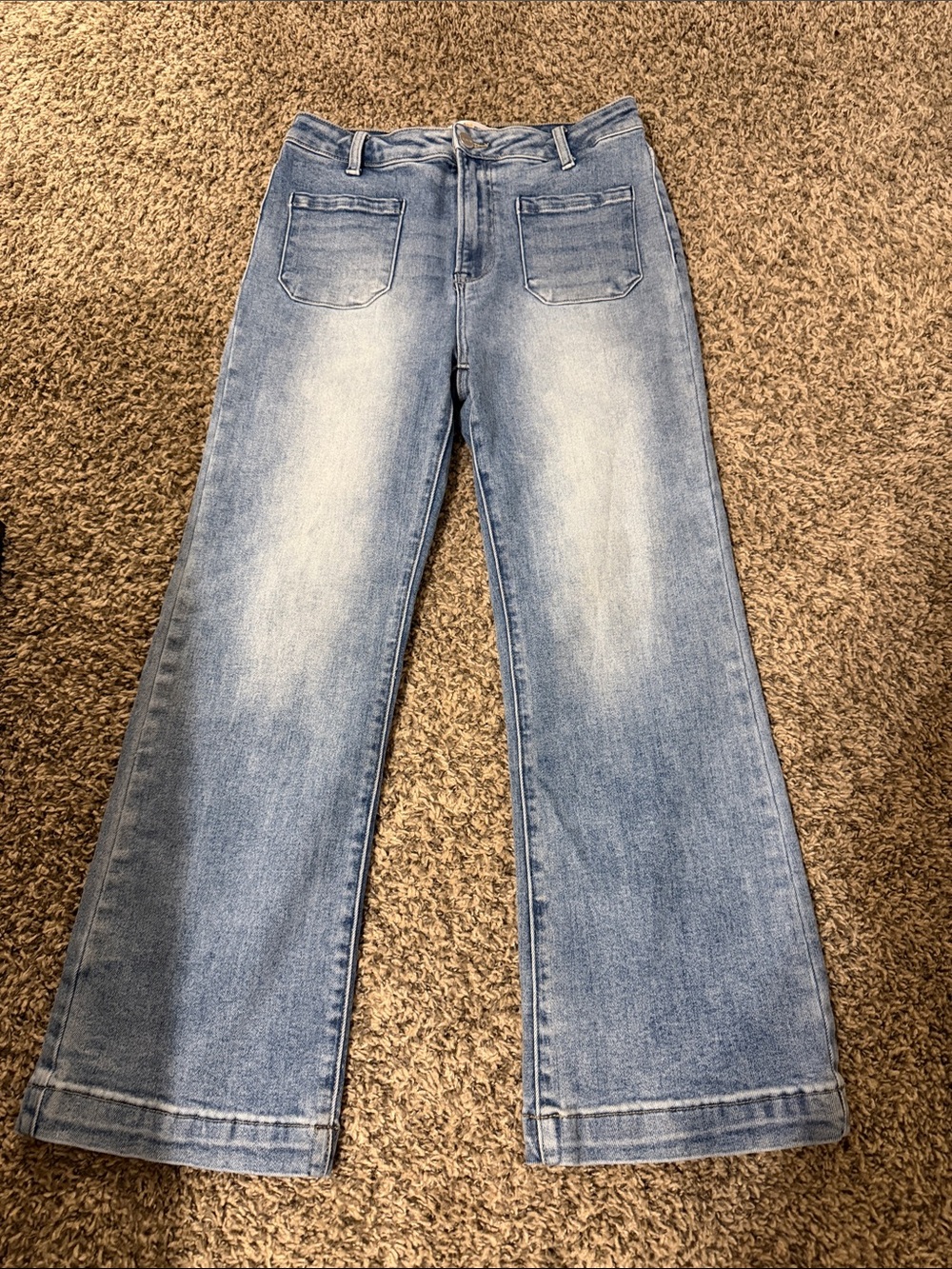 Women's Light Blue Wide-Leg Jeans